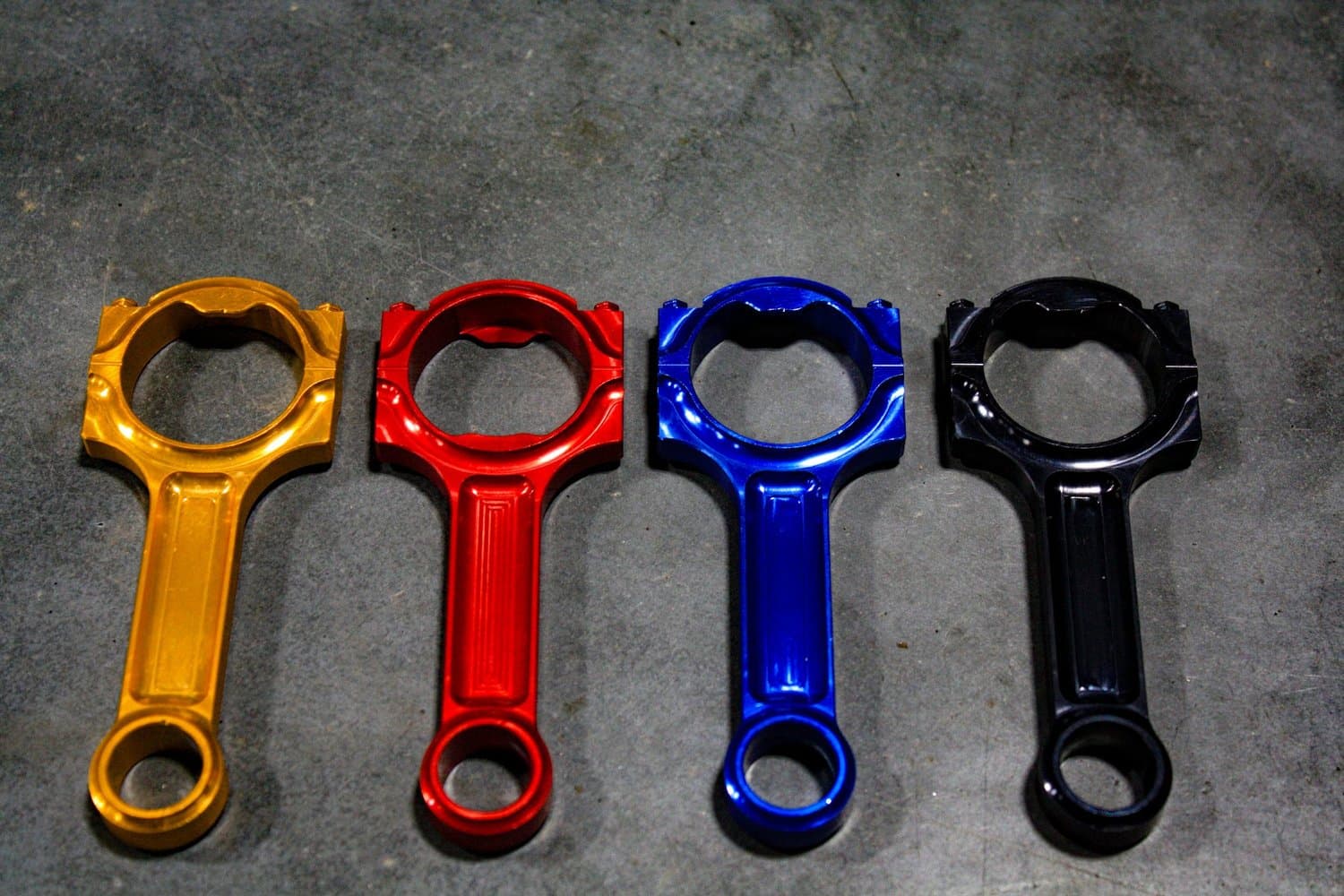 Anodized billet aluminum connecting rod bottle openers from Big Chips CNC